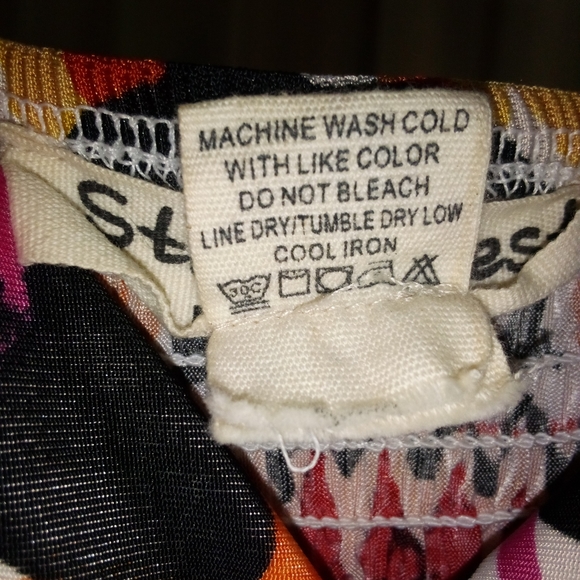 Studio West Apparel Tropical Print Dress with Studded Waist Size M - Picture 6 of 7